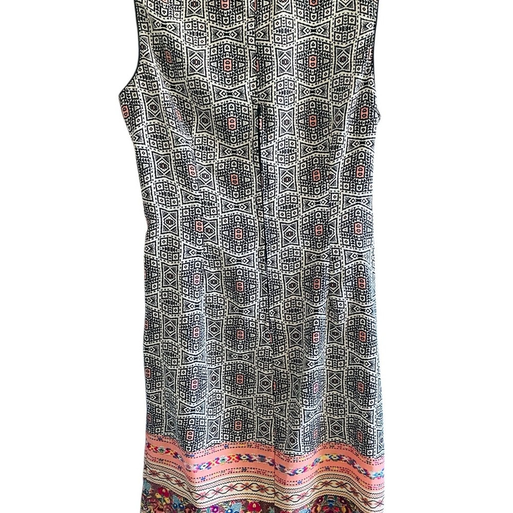 Daphna Levinson Geometric Flower Woman’s Sleeveless Mini Dress Black and Pink - Picture 4 of 12